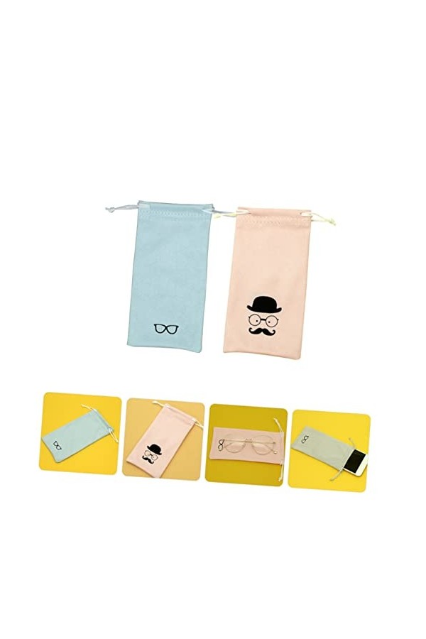 PLAFOPE 2 Pièces Sac à Lunettes Souple Pour Lunettes De Soleil Sac De Lunettes De Soleil Boite De Voyage Lunettes De Soleil P