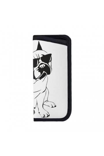 CZZYH Étui à lunettes souple portable avec design coulissant, étui à lunettes motif chien arrogant gris pour homme et femme, 