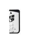 CZZYH Étui à lunettes souple portable avec design coulissant, étui à lunettes motif chien arrogant gris pour homme et femme, 