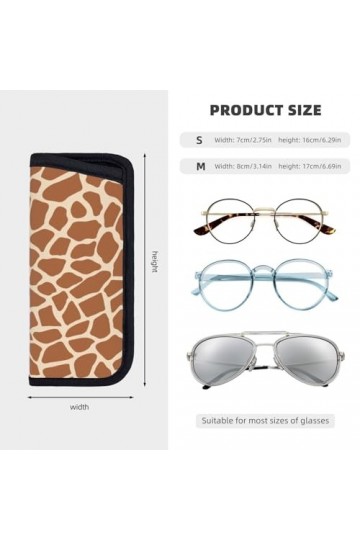 CZZYH Étui à lunettes souple portable avec design coulissant, étui à lunettes girafe texture dessin animé pour homme et femme