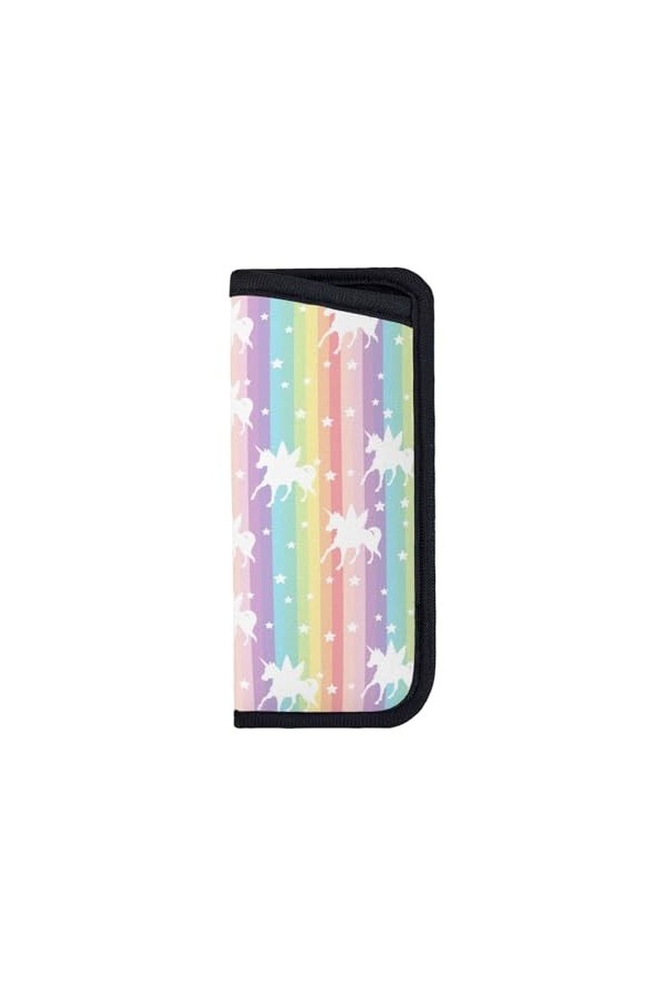 CZZYH Étui à lunettes souple portable avec design coulissant, étui à lunettes licorne arc-en-ciel pour homme et femme, comme 