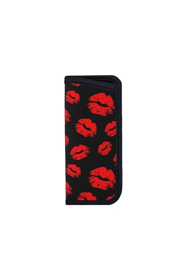 CZZYH Étui à lunettes souple portable avec motif à lèvres rouge vif pour homme et femme, comme sur limage, 7cm x 16cm