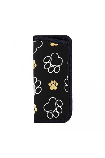 CZZYH Étui à lunettes souple portable avec design coulissant - Noir - Imprimé chien flou - Pour homme et femme, comme sur li