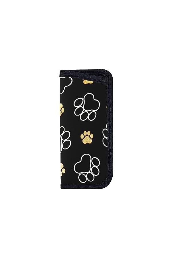 CZZYH Étui à lunettes souple portable avec design coulissant - Noir - Imprimé chien flou - Pour homme et femme, comme sur li
