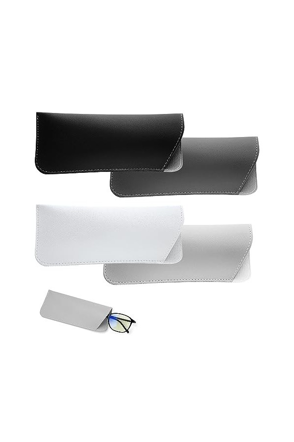 NQEUEPN Étuis à Lunettes Souples, 4pcs Étui à Lunettes de Soleil Souple Étui à Lunettes de Soleil Pochette Souple &nbsp;Étui&nbsp;à&nbsp;Lun