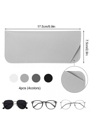 NQEUEPN Étuis à Lunettes Souples, 4pcs Étui à Lunettes de Soleil Souple Étui à Lunettes de Soleil Pochette Souple &nbsp;Étui&nbsp;à&nbsp;Lun