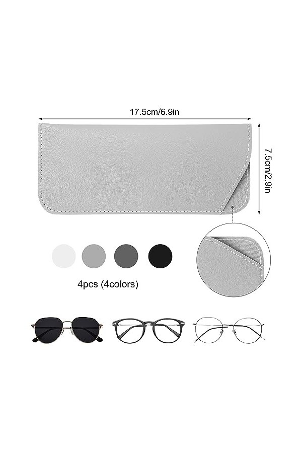 NQEUEPN Étuis à Lunettes Souples, 4pcs Étui à Lunettes de Soleil Souple Étui à Lunettes de Soleil Pochette Souple &nbsp;Étui&nbsp;à&nbsp;Lun