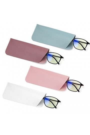 4pcs Étuis à Lunettes Souples, 6,1x15,3cm Étui à Lunettes de Soleil Souple Étui à Lunettes de Soleil Pochette Souple&nbsp;Étui&nbsp;à&nbsp;L