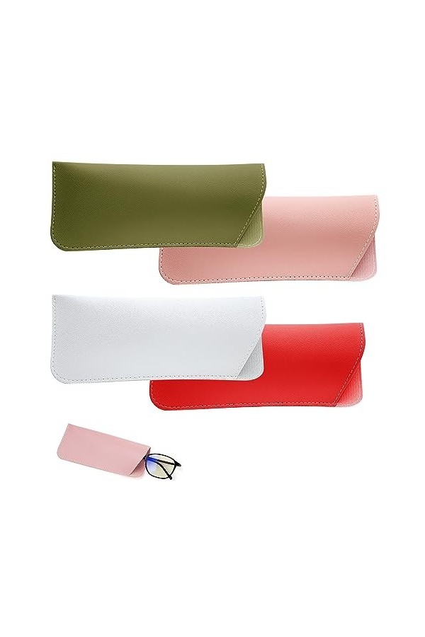 NQEUEPN Étuis à Lunettes Souples, 4pcs Étui à Lunettes de Soleil Souple Étui à Lunettes de Soleil Pochette Souple &nbsp;Étui&nbsp;à&nbsp;Lun