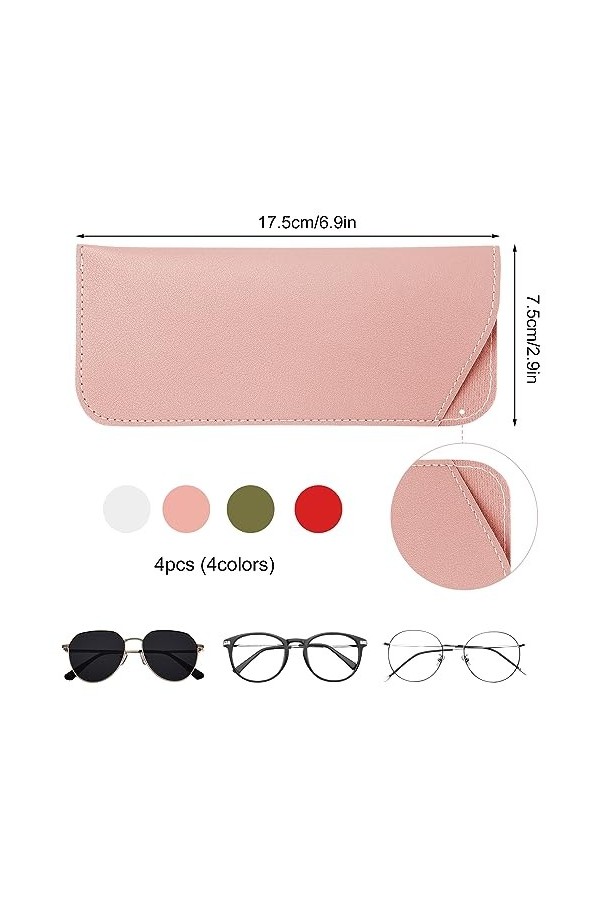 NQEUEPN Étuis à Lunettes Souples, 4pcs Étui à Lunettes de Soleil Souple Étui à Lunettes de Soleil Pochette Souple &nbsp;Étui&nbsp;à&nbsp;Lun