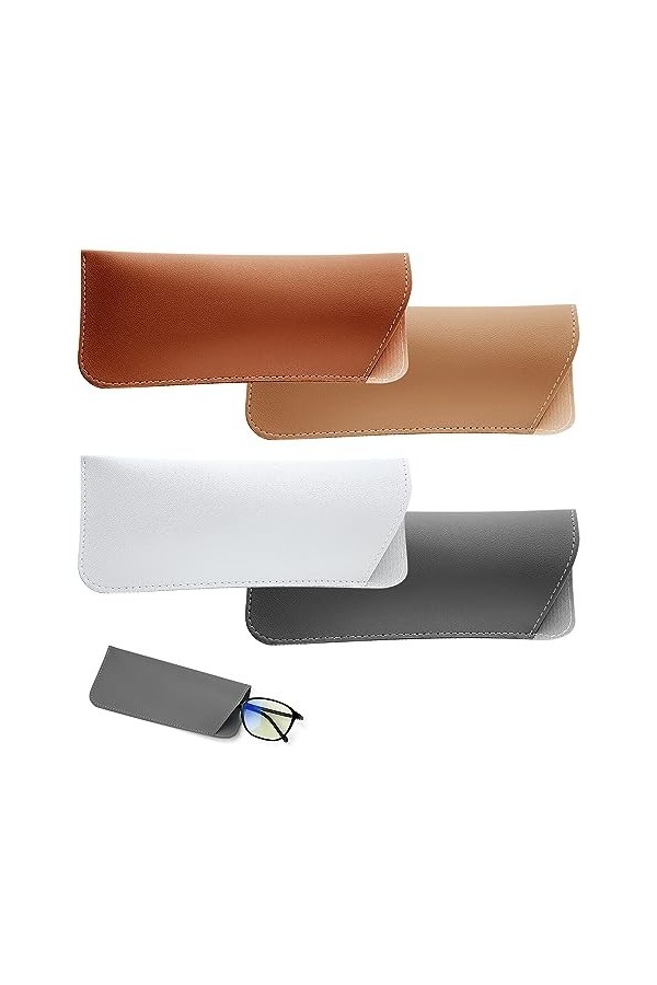 NQEUEPN Étuis à Lunettes Souples, 4pcs Étui à Lunettes de Soleil Souple Étui à Lunettes de Soleil Pochette Souple &nbsp;Étui&nbsp;à&nbsp;Lun