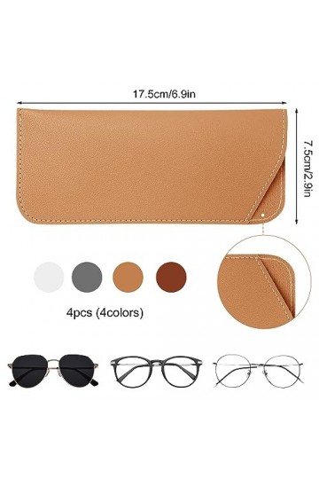 NQEUEPN Étuis à Lunettes Souples, 4pcs Étui à Lunettes de Soleil Souple Étui à Lunettes de Soleil Pochette Souple &nbsp;Étui&nbsp;à&nbsp;Lun