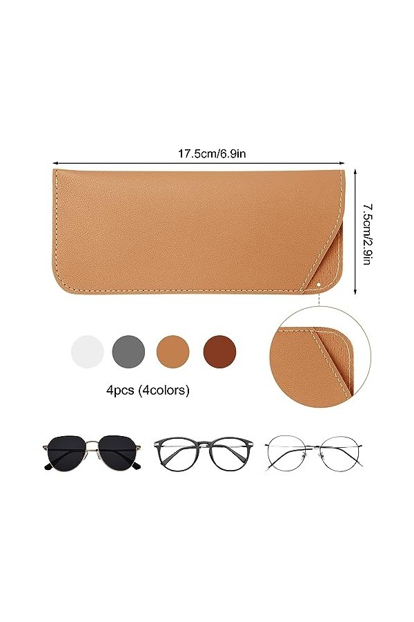 NQEUEPN Étuis à Lunettes Souples, 4pcs Étui à Lunettes de Soleil Souple Étui à Lunettes de Soleil Pochette Souple &nbsp;Étui&nbsp;à&nbsp;Lun