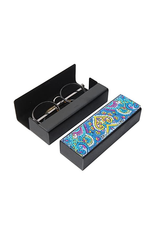 Uposao Étui à Lunettes en Cuir DIY Diamond 5D Painting Boite à Lunettes avec Fermoir Magnétique Organiseur de Lunettes de Sol