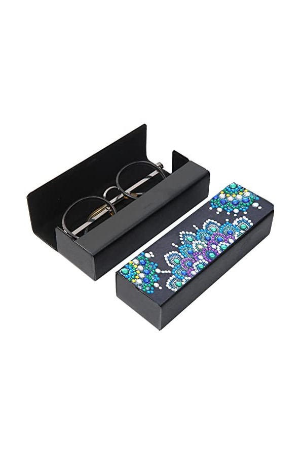 Uposao Étui à Lunettes en Cuir DIY Diamond 5D Painting Boite à Lunettes avec Fermoir Magnétique Organiseur de Lunettes de Sol