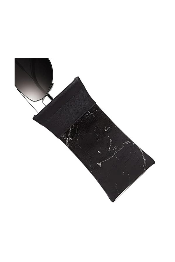 angxiong Étui à lunettes en cuir | Marbrage des étuis en verre étanches pour soleil Squeeze Top en cuir PU Support soleil pou