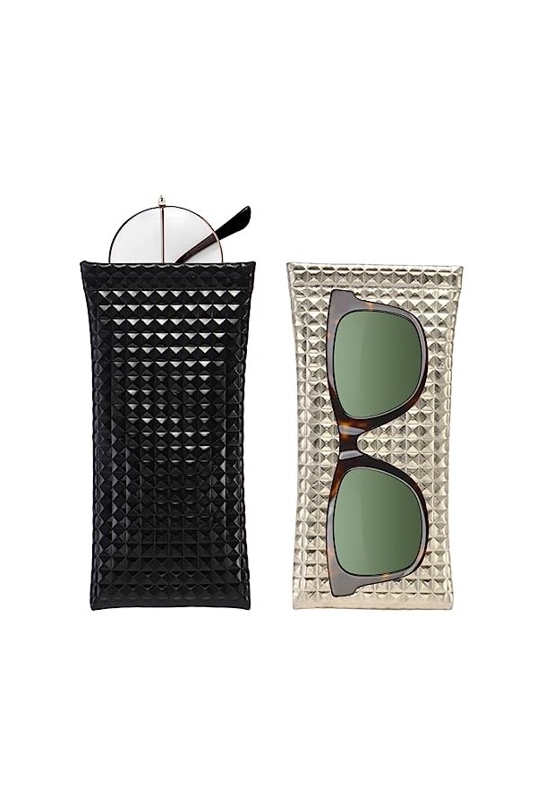 CUCUFA Pagières de lunettes 2pcs Serez les lunettes de Soft Soft Snap Close Glasses Case Portable Spectacles Sac pour femmes 