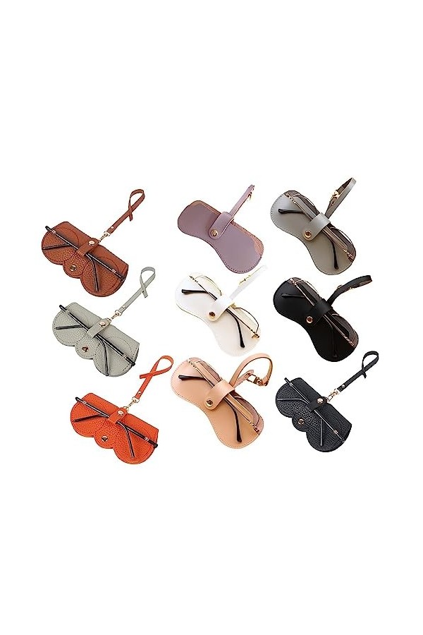 Voiakiu Lunettes Soleil en Cuir Souple, étui à Lunettes en Cuir Souple Portable, Sac à Lunettes léger et Souple pour lété, R