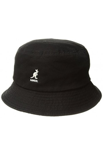 Kangol Washed Bucket Bob, Noir Noir , Small Mixte