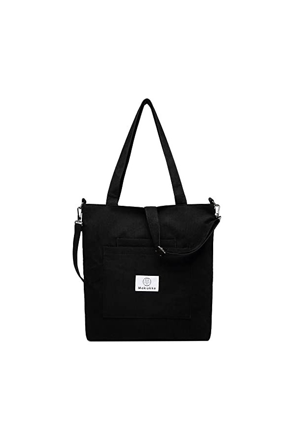 Makukke Sac fourre-tout en velours côtelé - Sac à main pour femme - Grande capacité, gris, Sac fourre-tout en velours côtelé