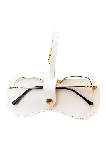 WOTEG Étui à lunettes mince - Sac à lunettes souple - Pochette portable mince pour soleil avec bracelet en cuir PU souple pou