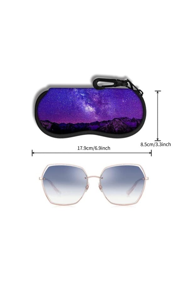 Étui à Lunettes Lunettes de Soleil Pochette Souple Avec Clip de Ceinture étui à Lunettes Ultra Léger en Néoprène à Fermeture 