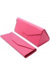 TBOC Étui Pliable pour Lunettes - Boîte [Rose Fuchsia] Rigide [Triangulaire] avec [Fermeture Magnétique] Doublure Intérieur L