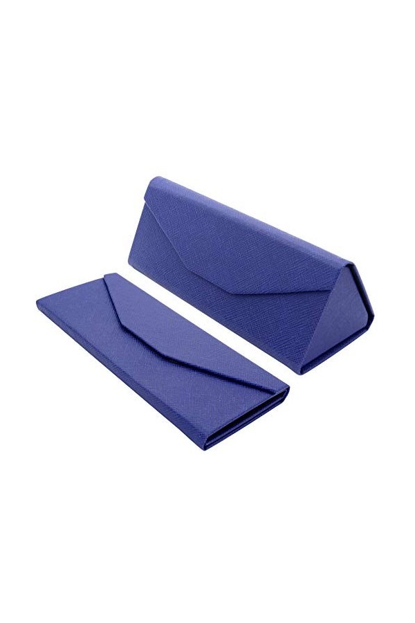 TBOC Étui Pliable pour Lunettes - Boîte [Rose Fuchsia] Rigide [Triangulaire] avec [Fermeture Magnétique] Doublure Intérieur L