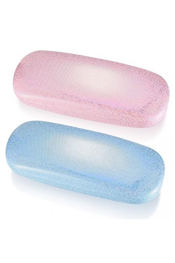 YQDMSD Étui à Lunettes Rigide, 2 Pcs Étui Portatif, Étui de Rangement pour Lunettes, Boit avec Chiffon de Nettoyage pour Enfa