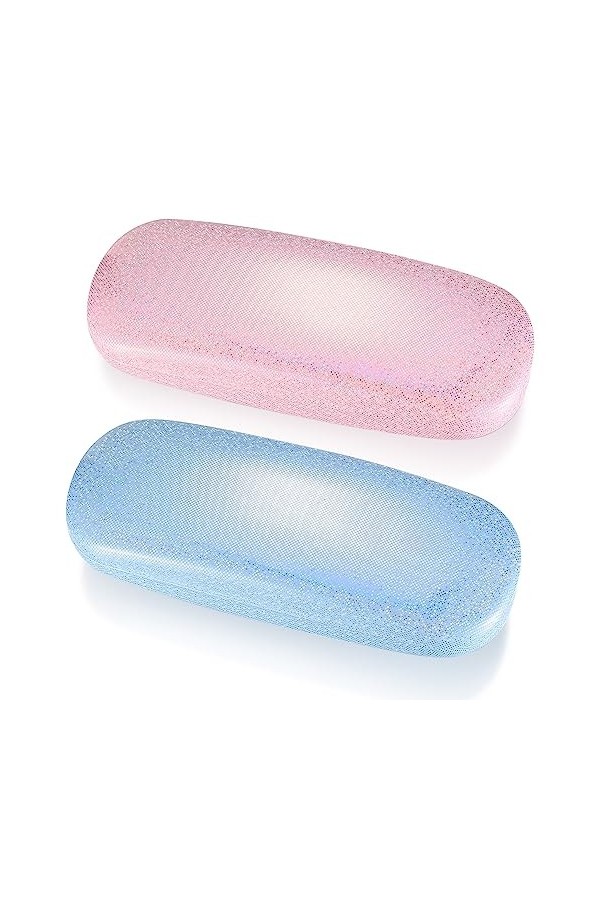 YQDMSD Étui à Lunettes Rigide, 2 Pcs Étui Portatif, Étui de Rangement pour Lunettes, Boit avec Chiffon de Nettoyage pour Enfa