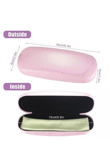 YQDMSD Étui à Lunettes Rigide, 2 Pcs Étui Portatif, Étui de Rangement pour Lunettes, Boit avec Chiffon de Nettoyage pour Enfa