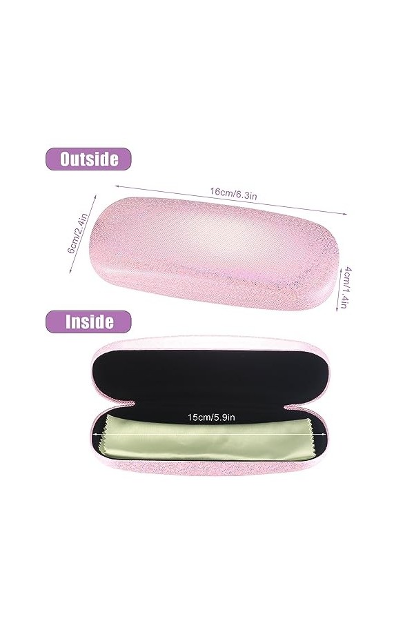 YQDMSD Étui à Lunettes Rigide, 2 Pcs Étui Portatif, Étui de Rangement pour Lunettes, Boit avec Chiffon de Nettoyage pour Enfa