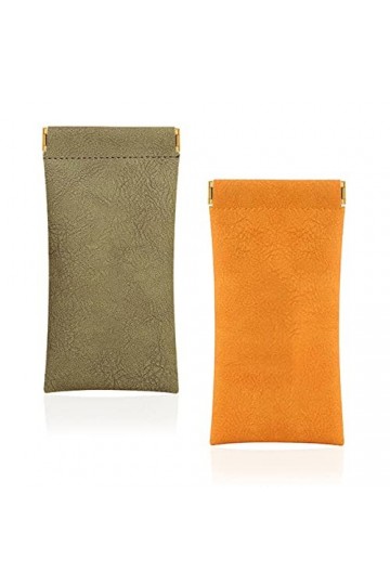2 Étui Lunettes Souple Pochette à Lunettes de Soleil Ultra Léger et Portable Étui Lunette Souple PU Cuir Sac Lunettes Sac Lun