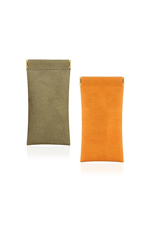 2 Étui Lunettes Souple Pochette à Lunettes de Soleil Ultra Léger et Portable Étui Lunette Souple PU Cuir Sac Lunettes Sac Lun