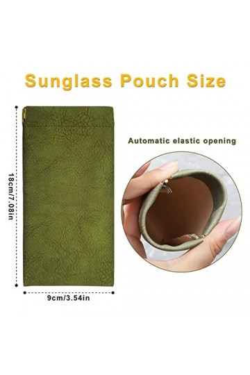 Étuis à lunettes de soleil souples 4 pièces, Etui à lunettes souple pour femmes et hommes, Pochette à lunettes en cuir PU, Et