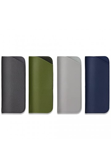 molshine Lot de 4 étuis à lunettes de soleil portables en cuir,pochette souple pour lunettes,étui à lunettes pour lunettes pl
