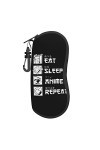 AOOEDM Lunettes de soleil étuis souples avec clip de ceinture étui à lunettes portable manger sommeil anime répéter japonais 