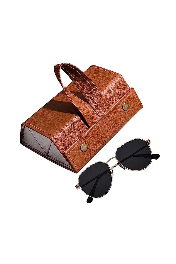 Étui À Voyage Pliable En Cuir PU Pour Soleil, Mallette Rangement Multi-lunettes Soleil Organisateur Étui Voyage, Étuis À Lune