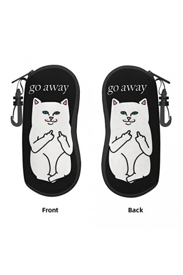 AOOEDM Lunettes de soleil étuis souples avec clip de ceinture étui à lunettes portable aller loin chats néoprène fermeture éc