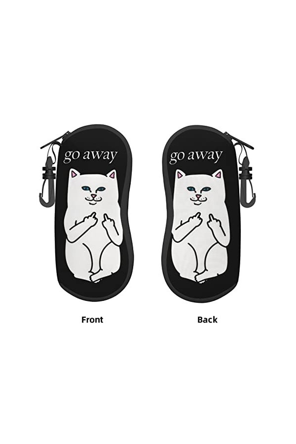 AOOEDM Lunettes de soleil étuis souples avec clip de ceinture étui à lunettes portable aller loin chats néoprène fermeture éc