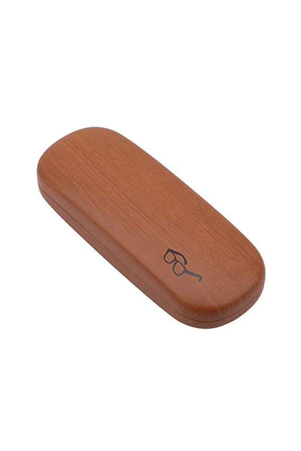 KISSFRIDAY étui à Lunettes à Coque Dure en Bois Motif Design étui à Lunettes pour Femmes et Hommes,Marron
