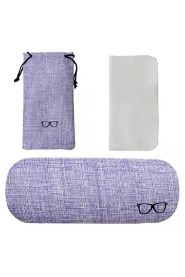 SZXMDKH Étuis à Lunettes Rigides en Toile de Lin,Portable Étui de Protection pour Lunettes,avec Une Chiffon à Lunettes,lunett