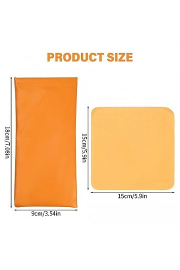 Étui Lunettes 4 Pièces Avec Chiffon à Lunettes, Souple PU Cuir Sac Lunettes, Étui à Lunettes de Voyage, Étuis Souples pour Lu