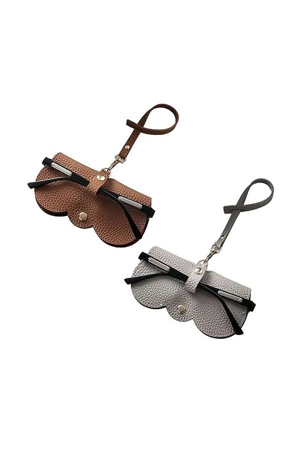 GANMFOYC 2 pièces Sac à lunettes de soleil en cuir souple, pochette à lunettes portable, pochette pour lunettes de soleil, ét