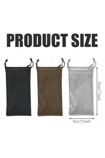 SYEYCW 9 Pièces Etui Lunettes Souple, Pochette en Microfibre à Cordon pour Lunettes, Pochette à Lunettes de Soleil, Pochette 