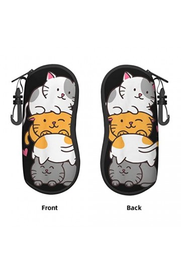 AOOEDM Étuis souples pour lunettes de soleil avec Clip de ceinture étui à lunettes Portable un joli tas de chats sac à lunett