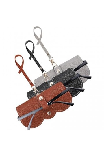 Tiardey 3PCS Étuis à Lunettes pour Femmes Étui à Lunettes Souple Sac de Lunettes de Soleil en Cuir Souple avec Lanière pour L