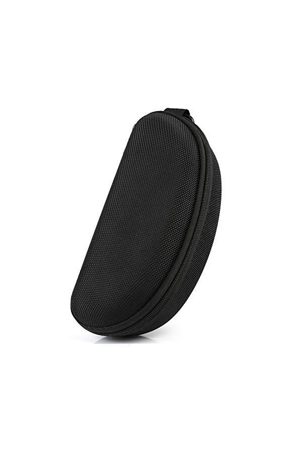 Naler Boîte étui à Lunettes Etui à Lunettes de Soleil Zippé Rigide Fermeture glissière Noir