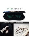 Étui à lunettes de soleil souple avec clip de ceinture chat dans le trou du coeur Portable ultra léger en néoprène fermeture 