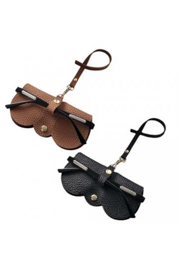 2 PCS Étui lunettes cuir - Étui À Lunettes À Accrocher Au Sac À Main Sacs À Bandoulière - Etui à Lunettes pour Hommes et Femm